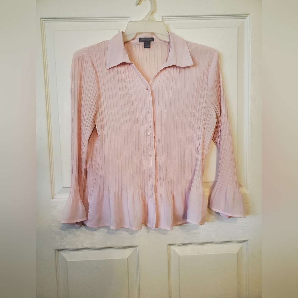 Womens button front blouse 14